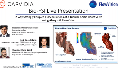2-way Strongly Coupled FSI Simulations of a Tubular Aortic Heart Valve using Abaqus & FlowVision